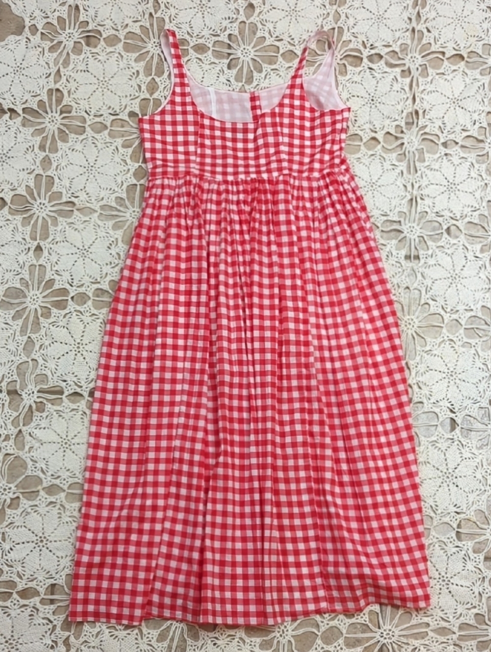 Asos Gingham Picnic Red And White Check Button Down Maxi Sun Dress - Picture 2 of 12